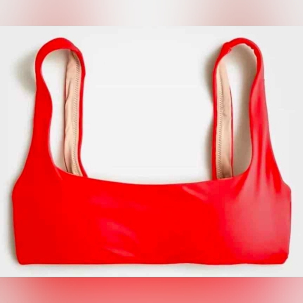 NWT J. Crew medium red bikini top